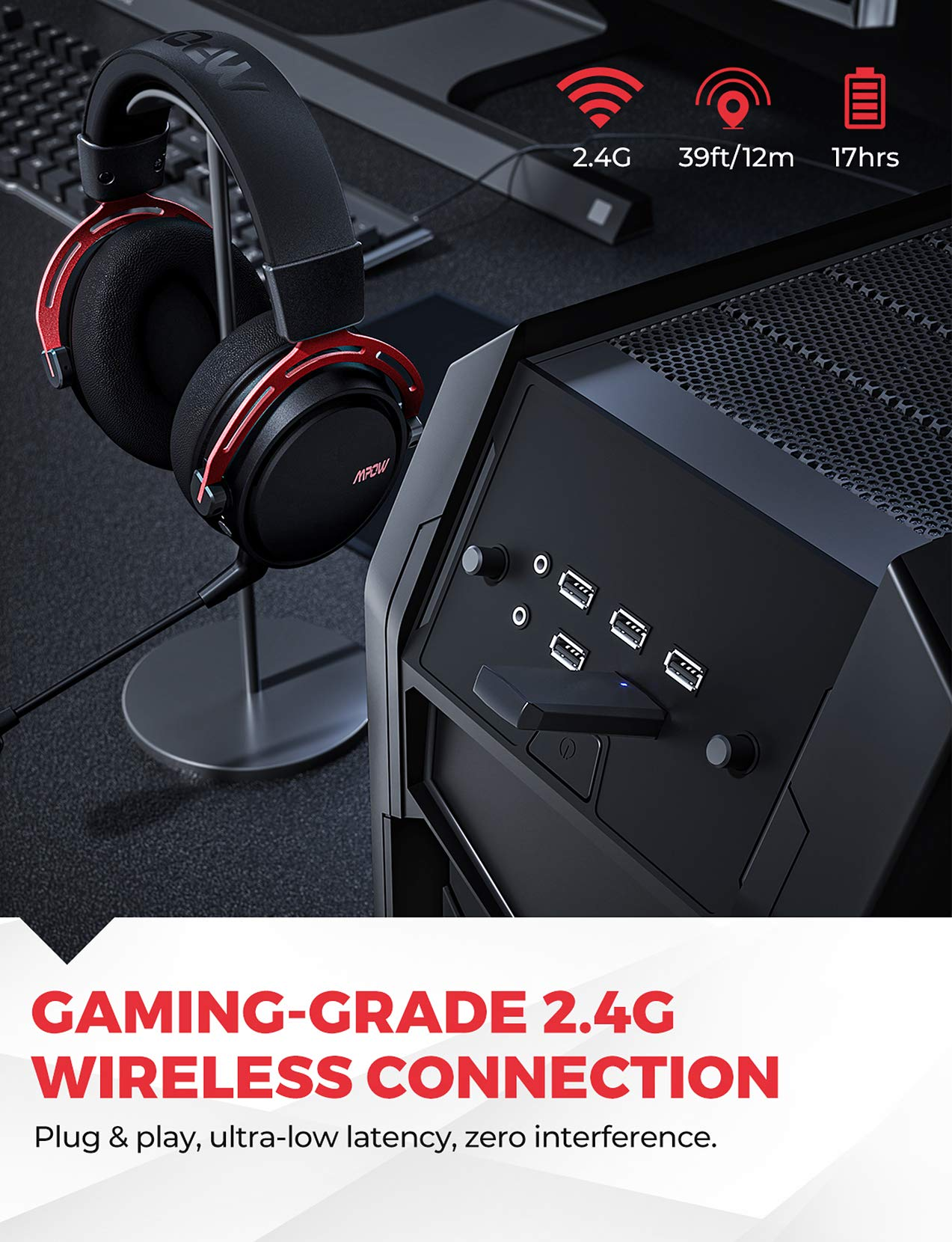 Mpow BH473 Air Pro 2.4G Wireless Gaming Headset
