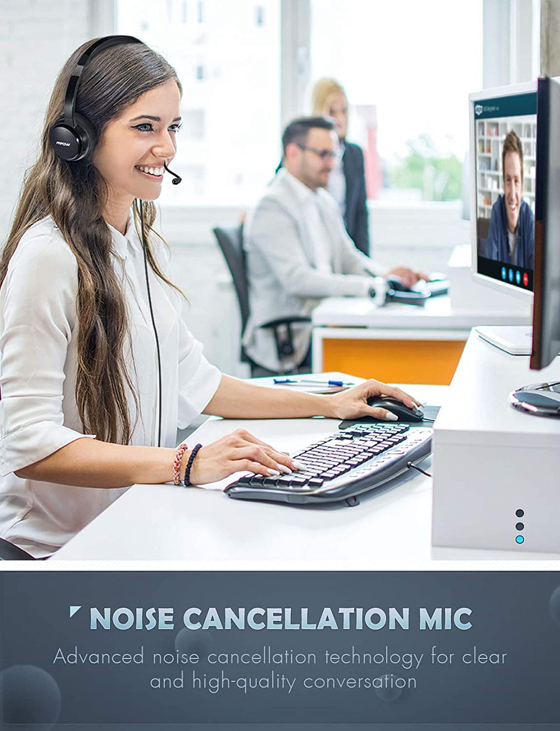 (2 pack）Mpow 071 USB Headset/3.5mm Computer Headset