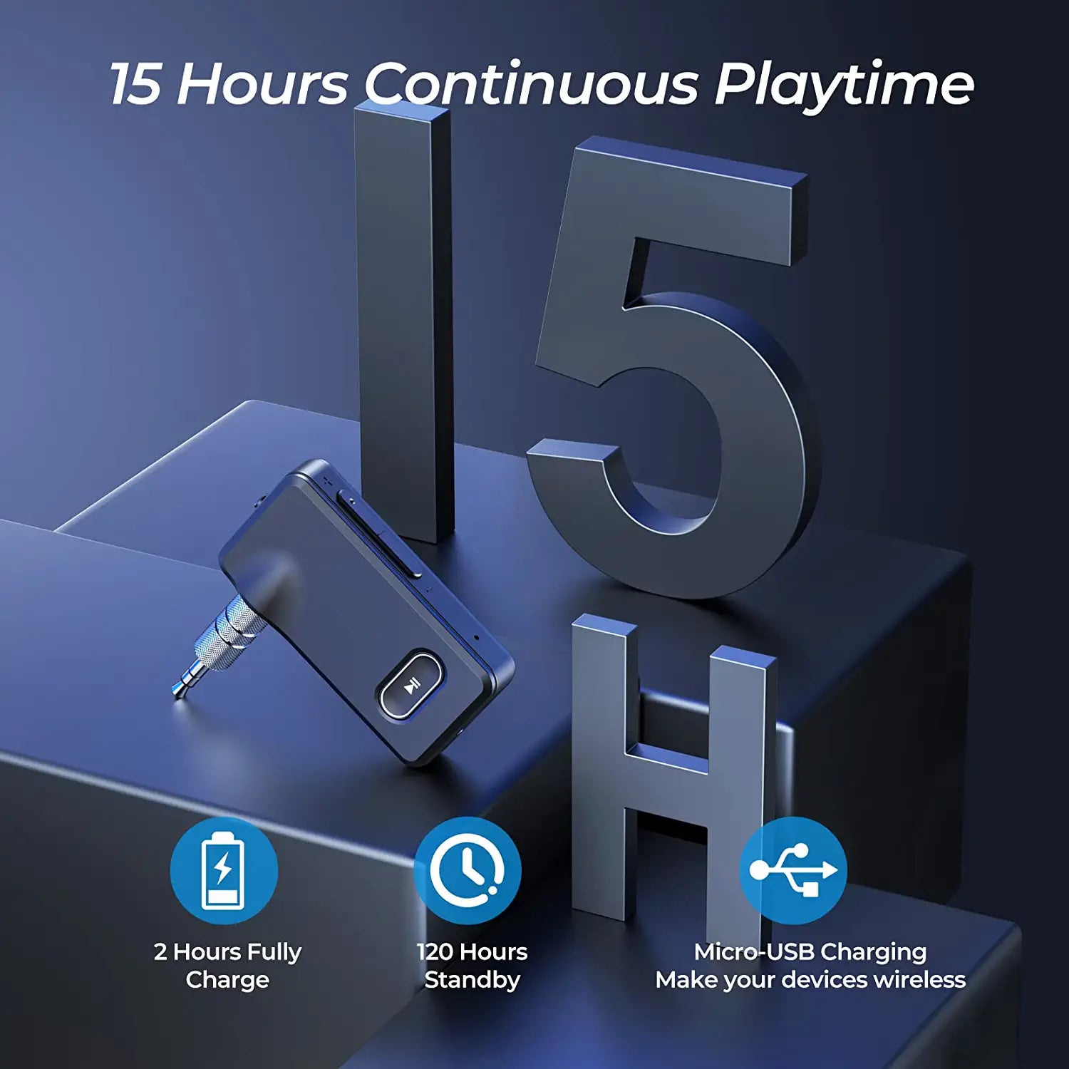 Mpow 5.0 Bluetooth Aux Receiver for Car