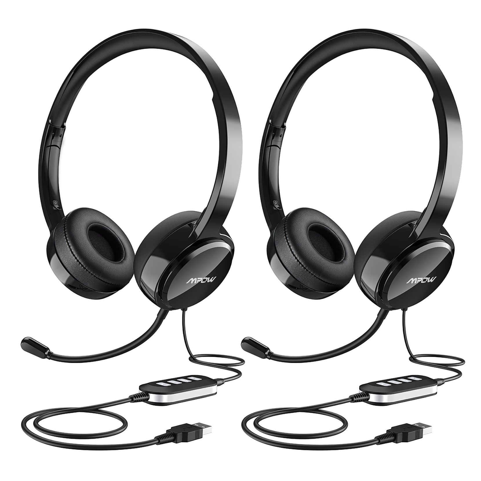 (2 pack）Mpow 071 USB Headset/3.5mm Computer Headset