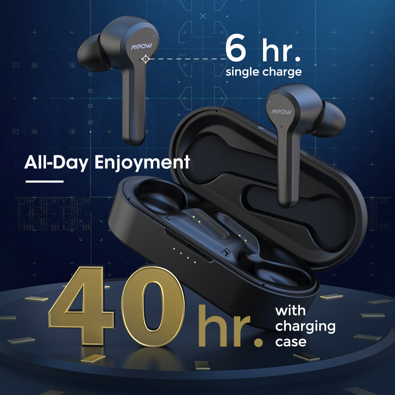 Mpow M9 Wireless Earbuds with 4 Mics Noise Cancellation